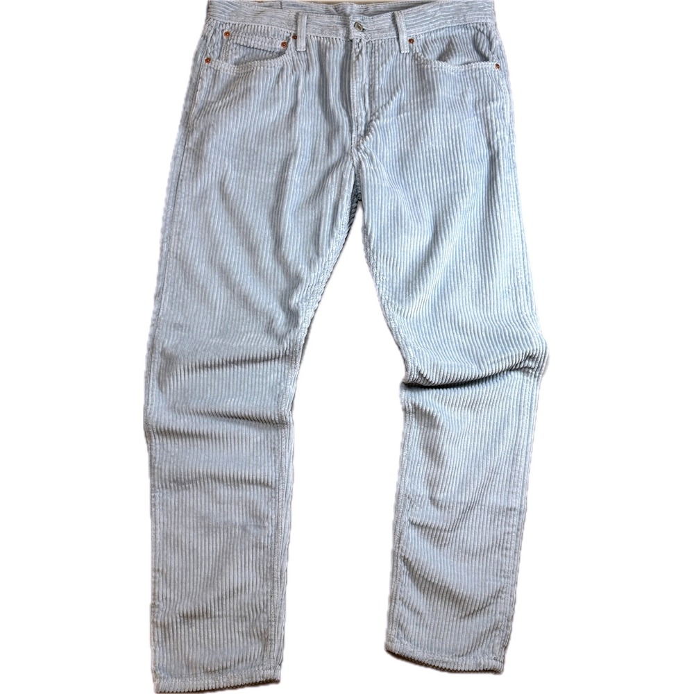 Levi's 512 Light Blue Corduroy Pants Mens 36x32 (30 in inseam) Tapered Cord